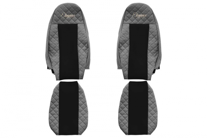 Huse scaun camion Elegance (gri, material eco-piele / velur, serie ELEGANCE, egrate) potrivit VOLVO [1]