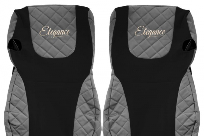 Huse scaun camion Elegance (gri, material eco-piele / velur, serie ELEGANCE, Euro 6) potrivit DAF [3]
