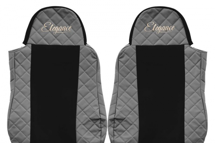 Huse scaun camion Elegance (gri, material eco-piele / velur, serie ELEGANCE) potrivit DAF [3]