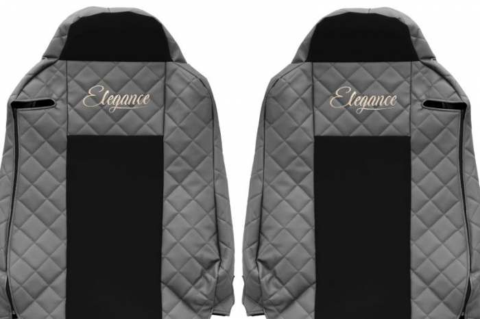 Huse scaun camion Elegance (gri, material eco-piele / velur, serie ELEGANCE) potrivit IVECO [3]