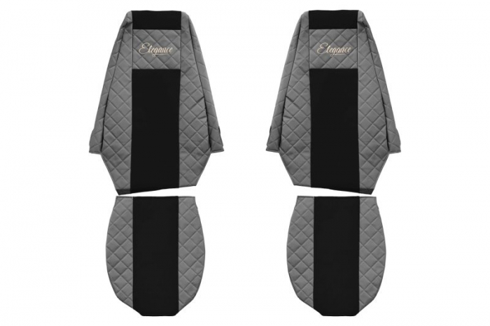 Huse scaun camion Elegance (gri, material eco-piele / velur, serie ELEGANCE) potrivit RENAULT MAGNUM [1]
