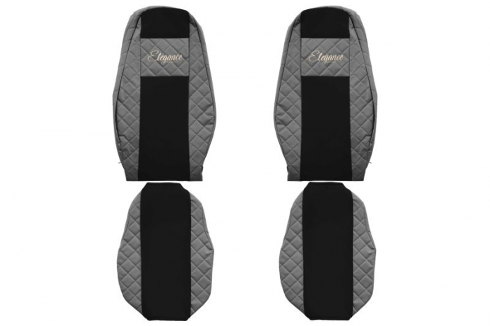 Huse scaun camion Elegance (gri, material eco-piele / velur, serie ELEGANCE) potrivit VOLVO FH4 [1]