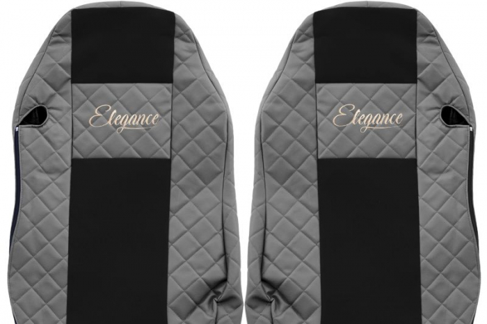 Huse scaun camion Elegance (gri, material eco-piele / velur, serie ELEGANCE, scaune standard; scaunul soferului standard - nu ISRI) potrivit MAN [3]