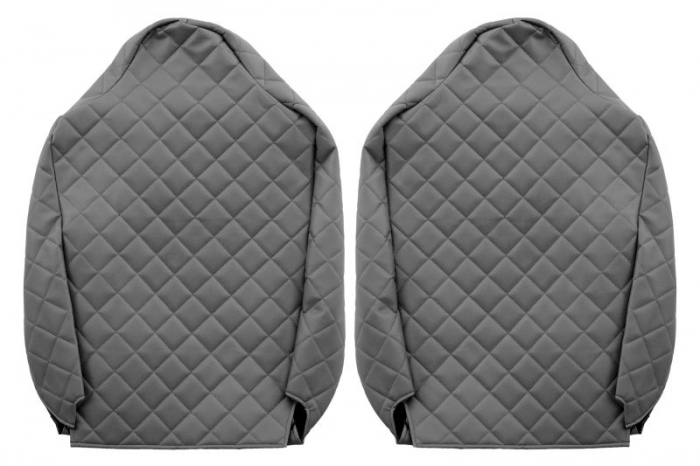 Huse scaun camion Elegance (gri, material eco-piele / velur, serie ELEGANCE, tetiera integrata pentru pasageri; tetiera soferului integrata) potrivit RENAULT T [2]