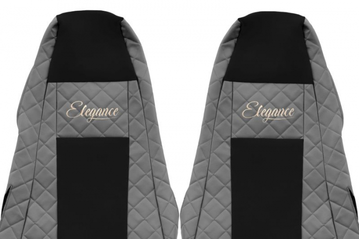 Huse scaun camion Elegance (gri, material eco-piele / velur, serie ELEGANCE, tetiera integrata pentru pasageri; tetiera soferului integrata) potrivit SCANIA [3]