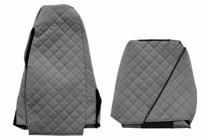 Huse scaun camion Elegance (gri, material eco-piele / velur, serie ELEGANCE, tetiera reglabila a pasagerului; tetiera soferului integrata) potrivit SCANIA [2]