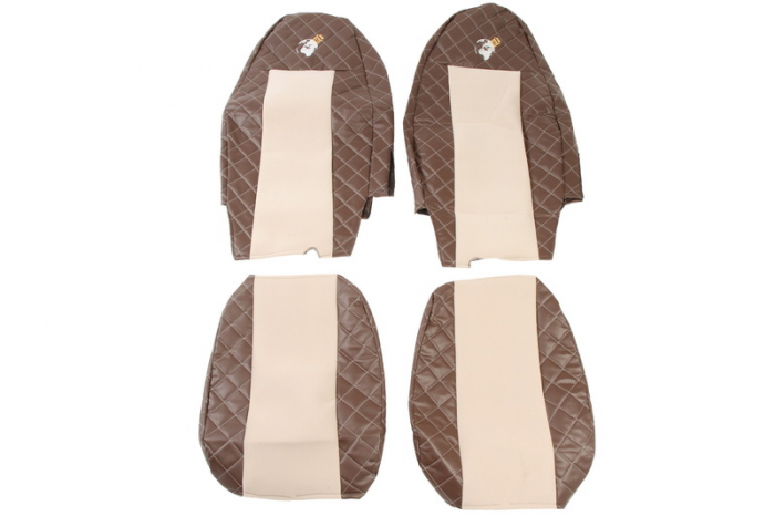 Huse scaun camion Elegance (maro/bej, material eco-piele / velur, serie ELEGANCE, egrate) potrivit VOLVO [2]