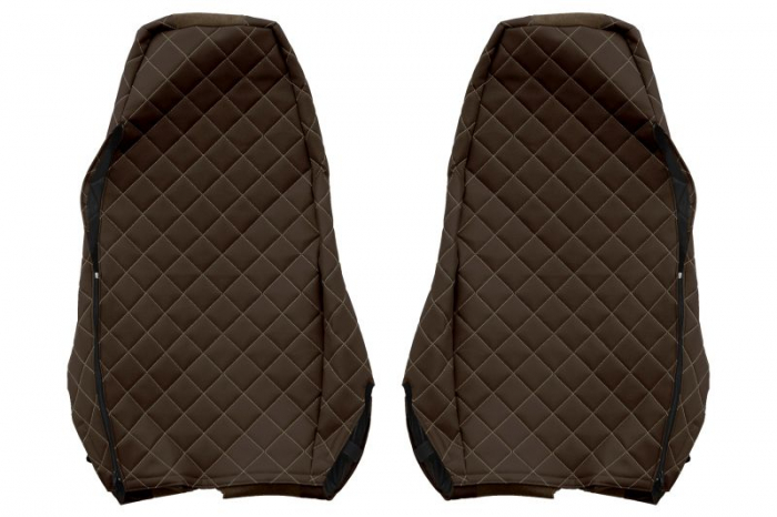Huse scaun camion Elegance (maro, material eco-piele, serie ELEGANCE, tetiera integrata pentru pasageri; tetiera soferului integrata) potrivit SCANIA R [2]