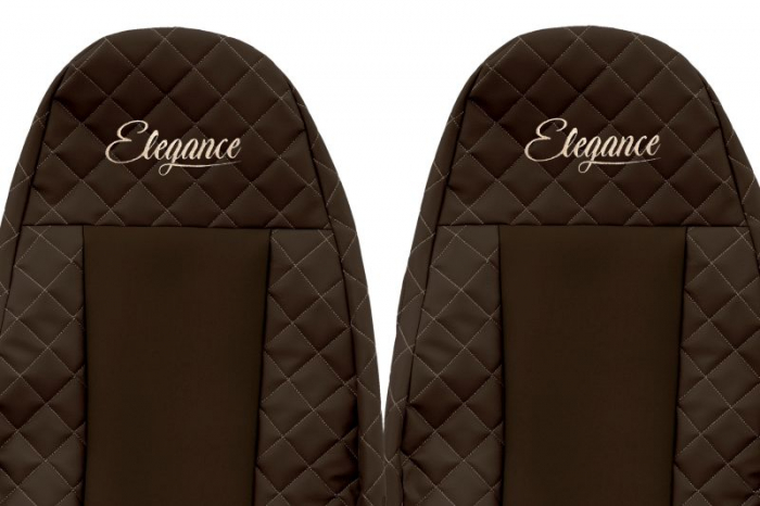 Huse scaun camion Elegance (maro, material eco-piele / velur, serie ELEGANCE, egrate) potrivit VOLVO [3]