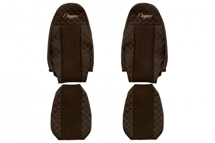 Huse scaun camion Elegance (maro, material eco-piele / velur, serie ELEGANCE, egrate) potrivit VOLVO [1]