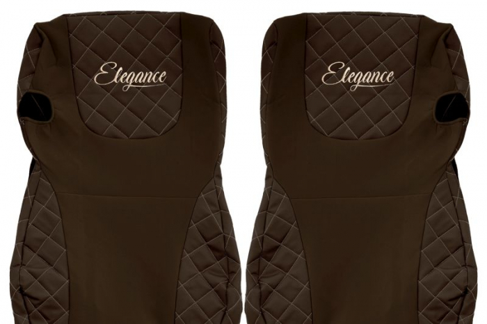 Huse scaun camion Elegance (maro, material eco-piele / velur, serie ELEGANCE, Euro 6) potrivit DAF [3]