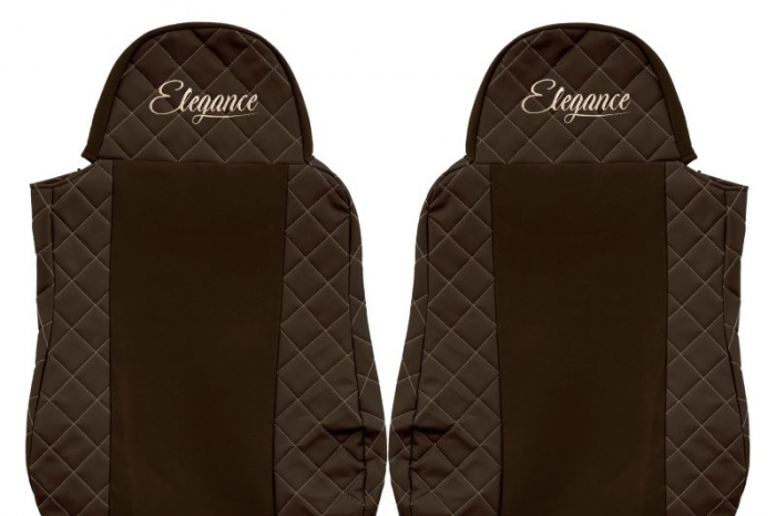 Huse scaun camion Elegance (maro, material eco-piele / velur, serie ELEGANCE) potrivit DAF [3]