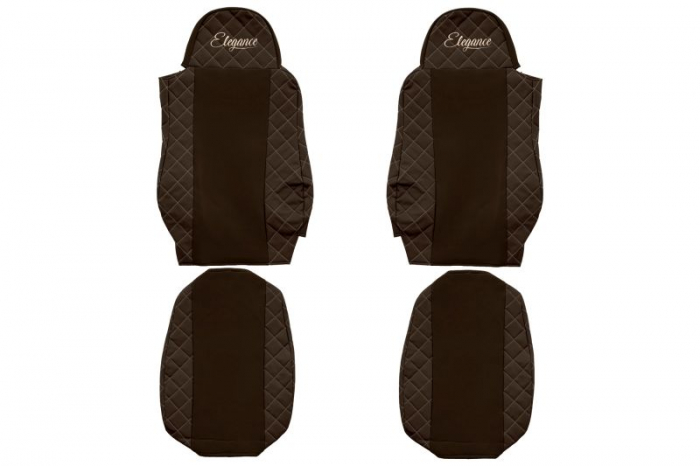Huse scaun camion Elegance (maro, material eco-piele / velur, serie ELEGANCE) potrivit DAF [1]