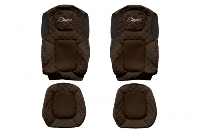 Huse scaun camion Elegance (maro, material eco-piele / velur, serie ELEGANCE) potrivit FORD F-MAX [1]