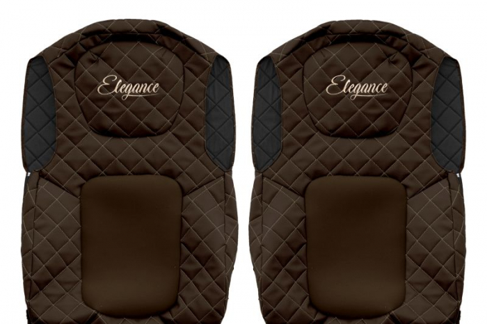 Huse scaun camion Elegance (maro, material eco-piele / velur, serie ELEGANCE) potrivit FORD F-MAX [3]