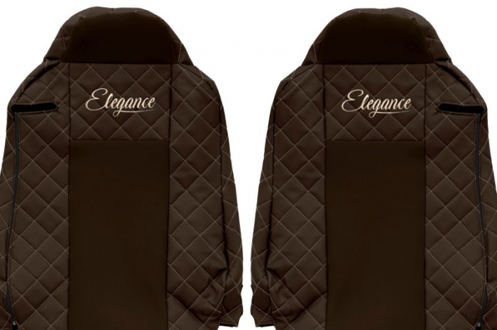 Huse scaun camion Elegance (maro, material eco-piele / velur, serie ELEGANCE) potrivit IVECO [3]