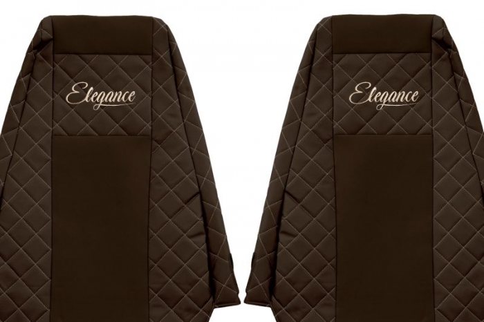 Huse scaun camion Elegance (maro, material eco-piele / velur, serie ELEGANCE) potrivit RENAULT MAGNUM [3]