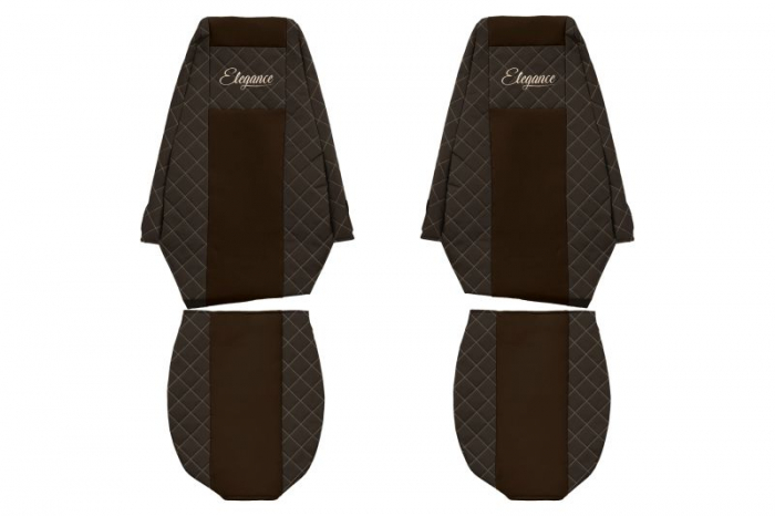 Huse scaun camion Elegance (maro, material eco-piele / velur, serie ELEGANCE) potrivit RENAULT MAGNUM [1]
