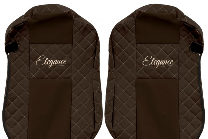 Huse scaun camion Elegance (maro, material eco-piele / velur, serie ELEGANCE, scaune standard) potrivit MERCEDES ACTROS MP4 [3]