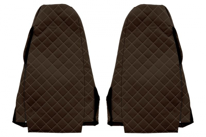 Huse scaun camion Elegance (maro, material eco-piele / velur, serie ELEGANCE, tetiera integrata pentru pasageri; tetiera soferului integrata) potrivit SCANIA [2]