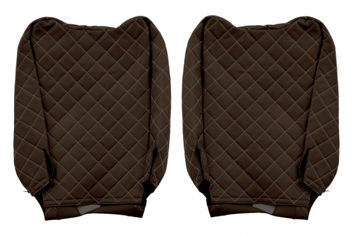 Huse scaun camion Elegance (maro, material eco-piele / velur, serie ELEGANCE, tetiera reglabila a pasagerului; tetiera reglabila a soferului) potrivit RENAULT T [2]