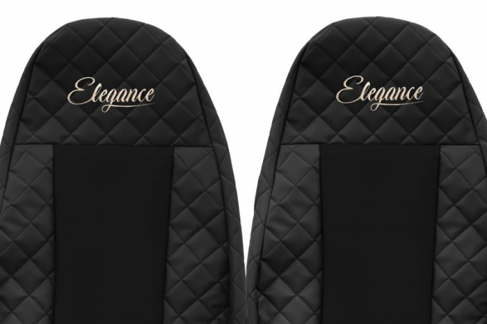Huse scaun camion Elegance (negru, material eco-piele / velur, serie ELEGANCE, egrate) potrivit VOLVO [3]