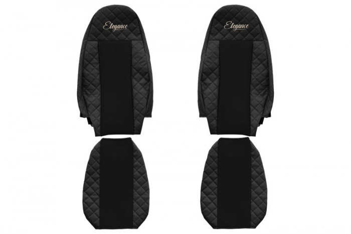 Huse scaun camion Elegance (negru, material eco-piele / velur, serie ELEGANCE, egrate) potrivit VOLVO [1]