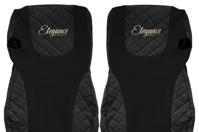 Huse scaun camion Elegance (negru, material eco-piele / velur, serie ELEGANCE, Euro 6) potrivit DAF [3]