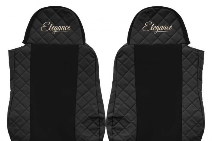 Huse scaun camion Elegance (negru, material eco-piele / velur, serie ELEGANCE) potrivit DAF [3]