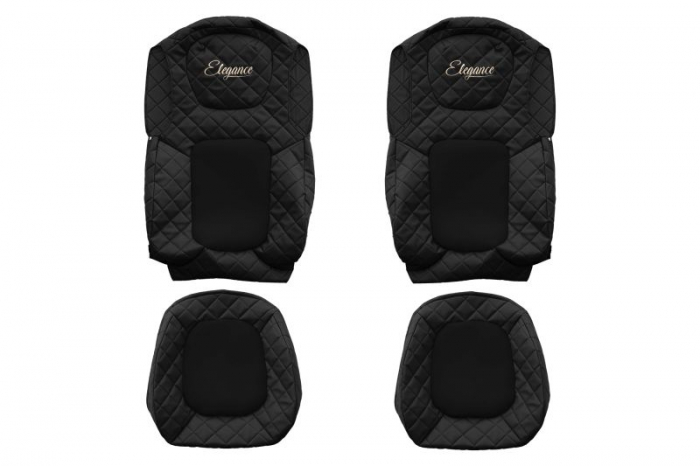 Huse scaun camion Elegance (negru, material eco-piele / velur, serie ELEGANCE) potrivit FORD F-MAX [1]
