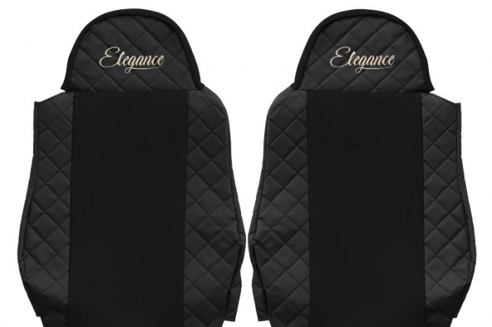 Huse scaun camion Elegance (negru, material eco-piele / velur, serie ELEGANCE) potrivit MAN [3]