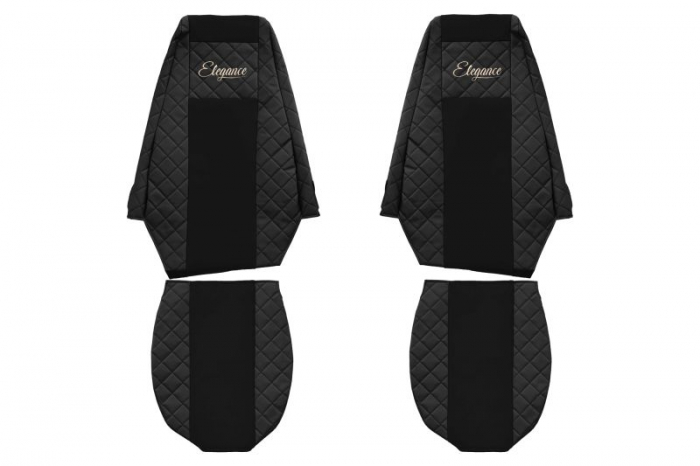 Huse scaun camion Elegance (negru, material eco-piele / velur, serie ELEGANCE) potrivit RENAULT MAGNUM [1]