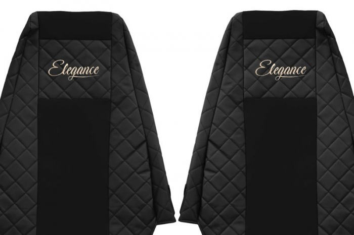 Huse scaun camion Elegance (negru, material eco-piele / velur, serie ELEGANCE) potrivit RENAULT MAGNUM [3]