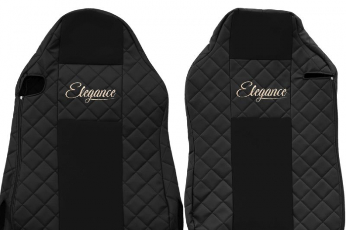 Huse scaun camion Elegance (negru, material eco-piele / velur, serie ELEGANCE, scaune diferite; scaunul soferului - ISRI) potrivit MAN [3]