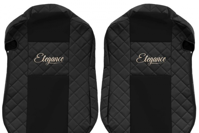 Huse scaun camion Elegance (negru, material eco-piele / velur, serie ELEGANCE, scaune standard) potrivit MERCEDES ACTROS MP4 [3]