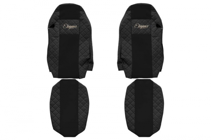 Huse scaun camion Elegance (negru, material eco-piele / velur, serie ELEGANCE, scaune standard; scaunul soferului standard - nu ISRI) potrivit MAN [1]