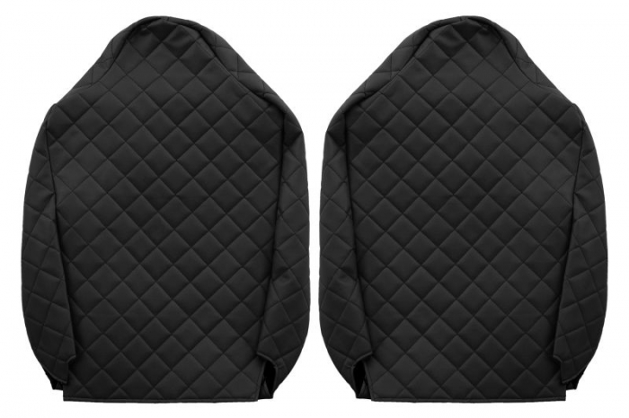 Huse scaun camion Elegance (negru, material eco-piele / velur, serie ELEGANCE, tetiera integrata pentru pasageri; tetiera soferului integrata) potrivit RENAULT T [2]