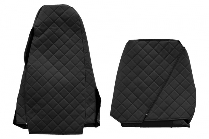 Huse scaun camion Elegance (negru, material eco-piele / velur, serie ELEGANCE, tetiera reglabila a pasagerului; tetiera soferului integrata) potrivit SCANIA [2]