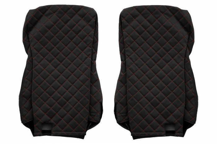 Huse scaun camion Elegance (negru/rosu, material eco-piele / velur, serie ELEGANCE, Euro 6) potrivit DAF [2]