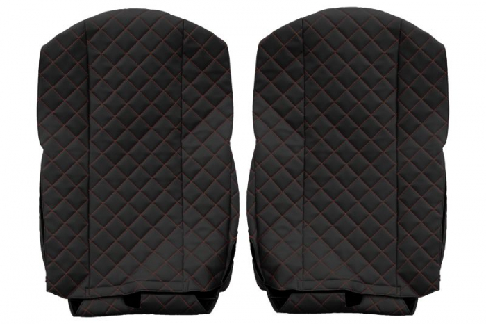 Huse scaun camion Elegance (negru/rosu, material eco-piele / velur, serie ELEGANCE) potrivit FORD F-MAX [2]
