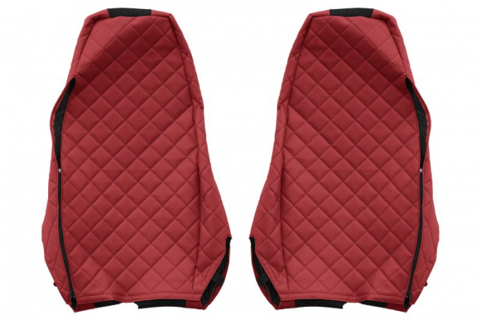Huse scaun camion Elegance (rosu, material eco-piele, serie ELEGANCE, tetiera integrata pentru pasageri; tetiera soferului integrata) potrivit SCANIA R [2]