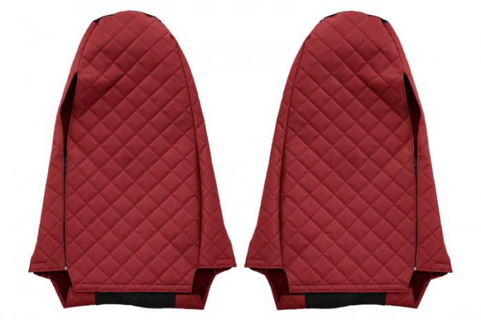 Huse scaun camion Elegance (rosu, material eco-piele / velur, serie ELEGANCE, Cabina STREAMLINE; fara microfon; tetiera integrata pentru pasageri; tetiera soferului integrata) potrivit SCANIA [2]