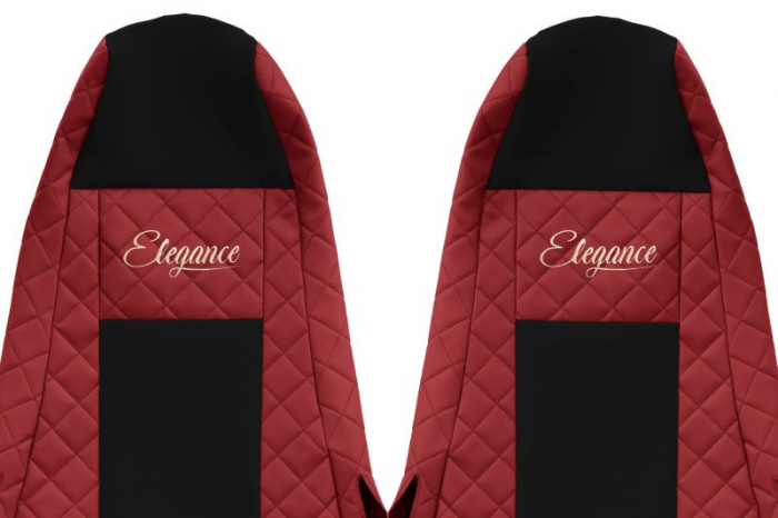 Huse scaun camion Elegance (rosu, material eco-piele / velur, serie ELEGANCE, Cabina STREAMLINE; fara microfon; tetiera integrata pentru pasageri; tetiera soferului integrata) potrivit SCANIA [3]
