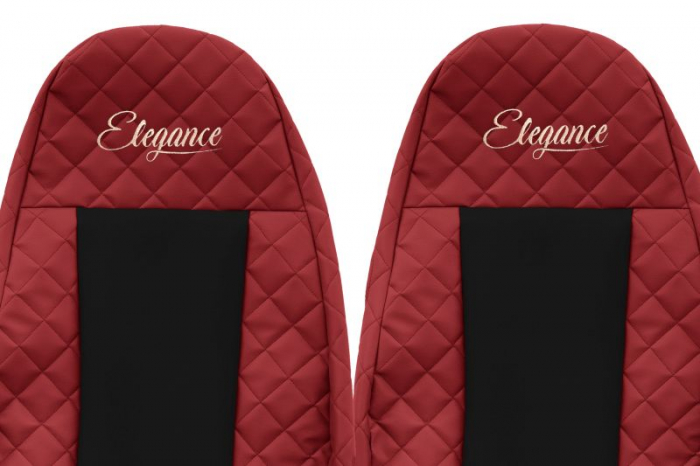 Huse scaun camion Elegance (rosu, material eco-piele / velur, serie ELEGANCE, egrate) potrivit VOLVO [3]