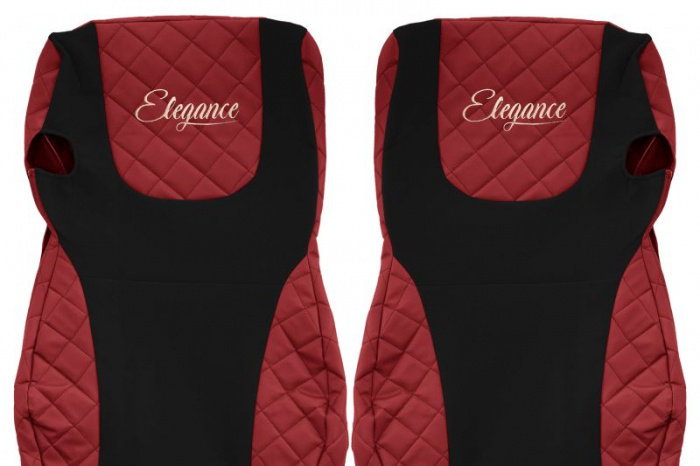 Huse scaun camion Elegance (rosu, material eco-piele / velur, serie ELEGANCE, Euro 6) potrivit DAF [3]