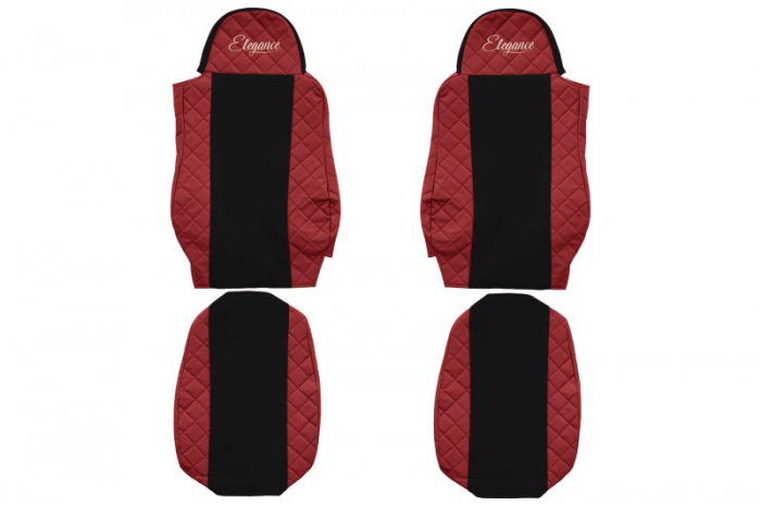 Huse scaun camion Elegance (rosu, material eco-piele / velur, serie ELEGANCE) potrivit DAF [1]