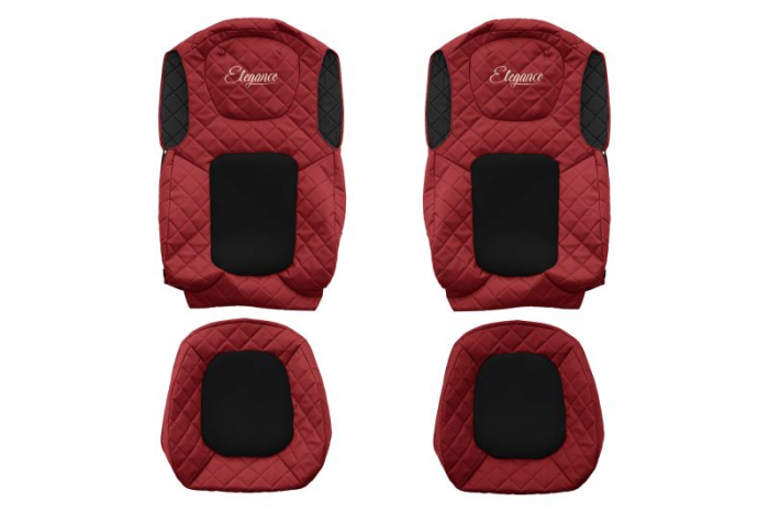 Huse scaun camion Elegance (rosu, material eco-piele / velur, serie ELEGANCE) potrivit FORD F-MAX [1]