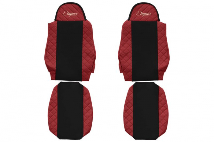 Huse scaun camion Elegance (rosu, material eco-piele / velur, serie ELEGANCE) potrivit MAN [1]