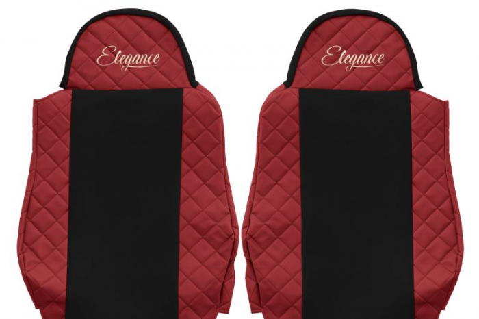Huse scaun camion Elegance (rosu, material eco-piele / velur, serie ELEGANCE) potrivit MAN [3]