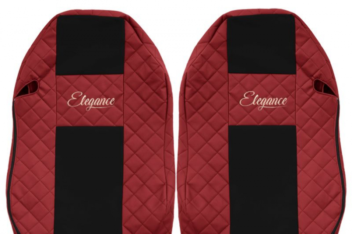 Huse scaun camion Elegance (rosu, material eco-piele / velur, serie ELEGANCE) potrivit MERCEDES [3]